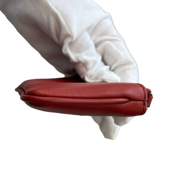 Bottega Veneta Leather Keychain Coin Pouch Red Floral - Picture 10 of 12